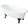 image:imageAqua Eden VCT7DE7232NLW 72Inch Cast Iron Double Ended Clawfoot Tub with 7Inch Faucet Drillings WhiteWhiteOil Rubbed Bronze
