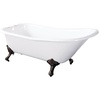 image:imageAqua Eden VCT7DE7232NLW 72Inch Cast Iron Double Ended Clawfoot Tub with 7Inch Faucet Drillings WhiteWhiteOil Rubbed Bronze