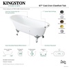 image:imageAqua Eden VCT7DE7232NLW 72Inch Cast Iron Double Ended Clawfoot Tub with 7Inch Faucet Drillings WhiteWhiteOil Rubbed Bronze