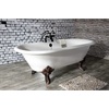 image:imageAqua Eden VCT7DE7232NLW 72Inch Cast Iron Double Ended Clawfoot Tub with 7Inch Faucet Drillings WhiteWhiteOil Rubbed Bronze