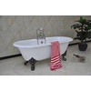 image:imageAqua Eden VCT7DE7232NLW 72Inch Cast Iron Double Ended Clawfoot Tub with 7Inch Faucet Drillings WhiteWhiteOil Rubbed Bronze