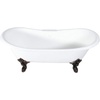 image:imageAqua Eden VCT7DE7232NLW 72Inch Cast Iron Double Ended Clawfoot Tub with 7Inch Faucet Drillings WhiteWhiteOil Rubbed Bronze