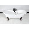 image:imageAqua Eden VCT7DE7232NLW 72Inch Cast Iron Double Ended Clawfoot Tub with 7Inch Faucet Drillings WhiteWhiteOil Rubbed Bronze