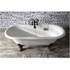 image:imageAqua Eden VCT7DE7232NLW 72Inch Cast Iron Double Ended Clawfoot Tub with 7Inch Faucet Drillings WhiteWhitePolished Brass