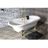 image:imageAqua Eden VCT7DE7232NLW 72Inch Cast Iron Double Ended Clawfoot Tub with 7Inch Faucet Drillings WhiteWhitePolished Brass
