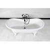 image:imageAqua Eden VCT7DE7232NLW 72Inch Cast Iron Double Ended Clawfoot Tub with 7Inch Faucet Drillings WhiteWhitePolished Brass