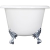 image:imageAqua Eden VCT7DE7232NLW 72Inch Cast Iron Double Ended Clawfoot Tub with 7Inch Faucet Drillings WhiteWhitePolished Chrome