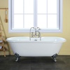 image:imageAqua Eden VCT7DE7232NLW 72Inch Cast Iron Double Ended Clawfoot Tub with 7Inch Faucet Drillings WhiteWhitePolished Chrome