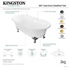 image:imageAqua Eden VCT7DE7232NLW 72Inch Cast Iron Double Ended Clawfoot Tub with 7Inch Faucet Drillings WhiteWhitePolished Chrome