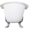 image:imageAqua Eden VCT7DE7232NLW 72Inch Cast Iron Double Ended Clawfoot Tub with 7Inch Faucet Drillings WhiteWhitePolished Chrome