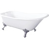 image:imageAqua Eden VCT7DE7232NLW 72Inch Cast Iron Double Ended Clawfoot Tub with 7Inch Faucet Drillings WhiteWhitePolished Chrome