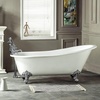 image:imageAqua Eden VCT7DE7232NLW 72Inch Cast Iron Double Ended Clawfoot Tub with 7Inch Faucet Drillings WhiteWhitePolished Chrome