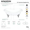 image:imageAqua Eden VCT7DE7232NLW 72Inch Cast Iron Double Ended Clawfoot Tub with 7Inch Faucet Drillings WhiteWhitePolished Chrome