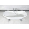 image:imageAqua Eden VCT7DE7232NLW 72Inch Cast Iron Double Ended Clawfoot Tub with 7Inch Faucet Drillings WhiteWhitePolished Chrome