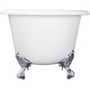 image:imageAqua Eden VCT7DE7232NLW 72Inch Cast Iron Double Ended Clawfoot Tub with 7Inch Faucet Drillings WhiteWhitePolished Chrome
