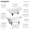 image:imageAqua Eden VCT7DE7232NLW 72Inch Cast Iron Double Ended Clawfoot Tub with 7Inch Faucet Drillings WhiteWhitePolished Chrome