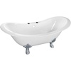 image:imageAqua Eden VCT7DE7232NLW 72Inch Cast Iron Double Ended Clawfoot Tub with 7Inch Faucet Drillings WhiteWhitePolished Chrome