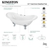 image:imageAqua Eden VCT7DE7232NLW 72Inch Cast Iron Double Ended Clawfoot Tub with 7Inch Faucet Drillings WhiteWhitePolished Chrome