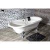 image:imageAqua Eden VCT7DE7232NLW 72Inch Cast Iron Double Ended Clawfoot Tub with 7Inch Faucet Drillings WhiteWhitePolished Chrome