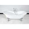 image:imageAqua Eden VCT7DE7232NLW 72Inch Cast Iron Double Ended Clawfoot Tub with 7Inch Faucet Drillings WhiteWhitePolished Chrome