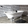 image:imageAqua Eden VCT7DE7232NLW 72Inch Cast Iron Double Ended Clawfoot Tub with 7Inch Faucet Drillings WhiteWhitePolished Chrome