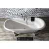 image:imageAqua Eden VCT7DE7232NLW 72Inch Cast Iron Double Ended Clawfoot Tub with 7Inch Faucet Drillings WhiteWhitePolished Chrome