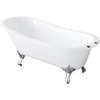 image:imageAqua Eden VCT7DE7232NLW 72Inch Cast Iron Double Ended Clawfoot Tub with 7Inch Faucet Drillings WhiteWhitePolished Chrome