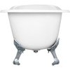 image:imageAqua Eden VCT7DE7232NLW 72Inch Cast Iron Double Ended Clawfoot Tub with 7Inch Faucet Drillings WhiteWhitePolished Chrome