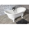 image:imageAqua Eden VCT7DS6731NLW 67Inch Cast Iron Double Slipper Clawfoot Tub with 7Inch Faucet Drillings WhiteWhite