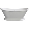 image:imageAqua Eden VRTDS683027 Arcticstone 68Inch Solid Surface Pedestal Tub with Drain Matte WhiteGloss White