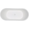 image:imageAqua Eden VRTDS683027 Arcticstone 68Inch Solid Surface Pedestal Tub with Drain Matte WhiteGloss White