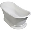image:imageAqua Eden VRTDS683027 Arcticstone 68Inch Solid Surface Pedestal Tub with Drain Matte WhiteGloss White