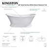 image:imageAqua Eden VRTDS683027 Arcticstone 68Inch Solid Surface Pedestal Tub with Drain Matte WhiteGloss White