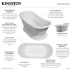 image:imageAqua Eden VRTDS683027 Arcticstone 68Inch Solid Surface Pedestal Tub with Drain Matte WhiteGloss White