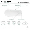 image:imageAqua Eden VTSS672929 67 Acrylic Single Slipper Pedestal Bathtub with Drain Glossy White