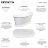 image:imageAqua Eden VTSS672929 67 Acrylic Single Slipper Pedestal Bathtub with Drain Glossy White