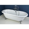 image:imageKingston Brass Aqua Eden VCT7D663013NB5 Cast Iron Double Ended Clawfoot Bathtub with ORB Feet and 7Inch Centers Faucet Drillings 66Inch WhiteOil Rubbed Bronze