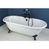 image:imageKingston Brass Aqua Eden VCT7D663013NB5 Cast Iron Double Ended Clawfoot Bathtub with ORB Feet and 7Inch Centers Faucet Drillings 66Inch WhiteOil Rubbed Bronze