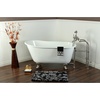 image:imageKingston Brass Aqua Eden VCTND5328NT5 Cast Iron Slipper Clawfoot Bathtub with Oil Rubbed Bronze Feet without Faucet Drillings 53Inch WhiteBrushed Nickel
