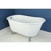 image:imageKingston Brass Aqua Eden VCTND5328NT5 Cast Iron Slipper Clawfoot Bathtub with Oil Rubbed Bronze Feet without Faucet Drillings 53Inch WhiteChrome