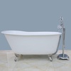 image:imageKingston Brass Aqua Eden VCTND5328NT5 Cast Iron Slipper Clawfoot Bathtub with Oil Rubbed Bronze Feet without Faucet Drillings 53Inch WhiteChrome