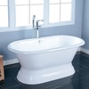 image:imageKingston Brass Aqua Eden VCTND603024 60Inch Cast Iron Double Ended PedestalTub No FaucetDrillings White