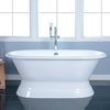 image:imageKingston Brass Aqua Eden VCTND603024 60Inch Cast Iron Double Ended PedestalTub No FaucetDrillings White