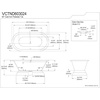 image:imageKingston Brass Aqua Eden VCTND603024 60Inch Cast Iron Double Ended PedestalTub No FaucetDrillings White