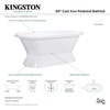 image:imageKingston Brass Aqua Eden VCTND603024 60Inch Cast Iron Double Ended PedestalTub No FaucetDrillings White