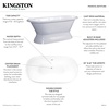 image:imageKingston Brass Aqua Eden VCTND603024 60Inch Cast Iron Double Ended PedestalTub No FaucetDrillings White