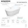 image:imageKingston Brass VTPDE602922 Aqua Eden 60 Acrylic Double Ended Pedestal Tub with Drain Glossy White