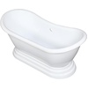 image:imageKingston Brass VTPDS602827 Aqua Eden 60 Acrylic Double Slipper Pedestal Tub Glossy White