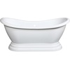 image:imageKingston Brass VTPDS602827 Aqua Eden 60 Acrylic Double Slipper Pedestal Tub Glossy White