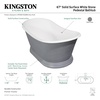 image:imageVRTDS673026 Arcticstone 67 Double Slipper Solid Surface Pedestal Tub with Drain Glossy WhiteMatte WhiteGlossy WhiteMatte Gray